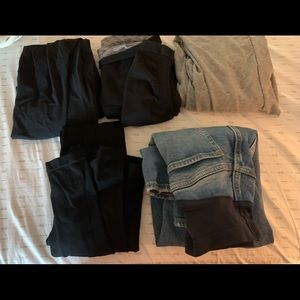Maternity size small pants lot 3 leggings 1 joggers 1 jeans